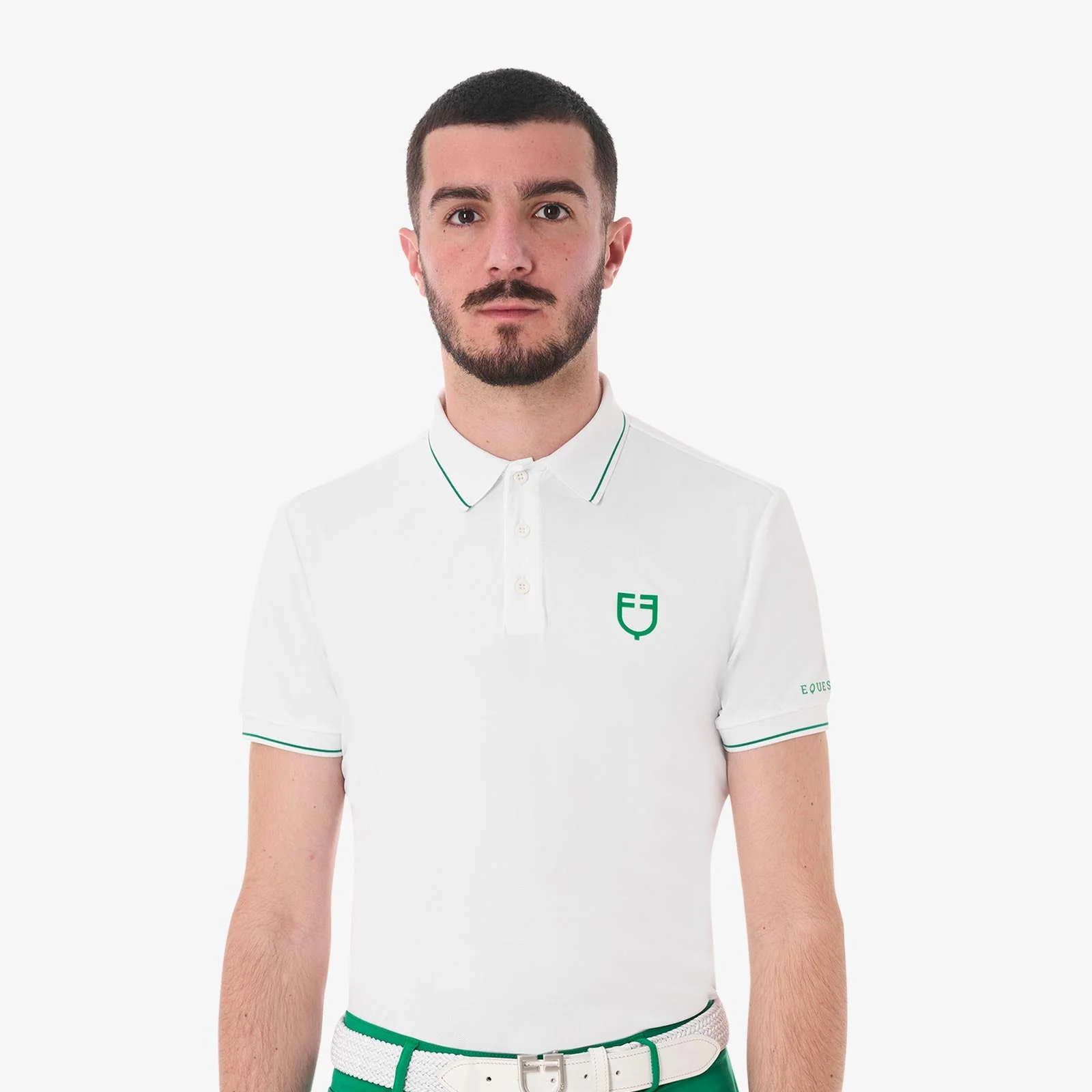 Equestro Men's Training Polo With Contrasting Details