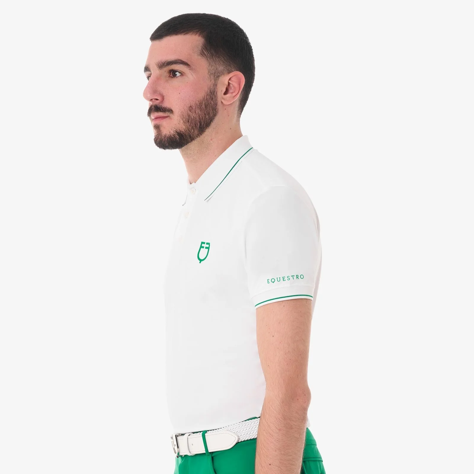 Equestro Men's Training Polo With Contrasting Details - Image 4