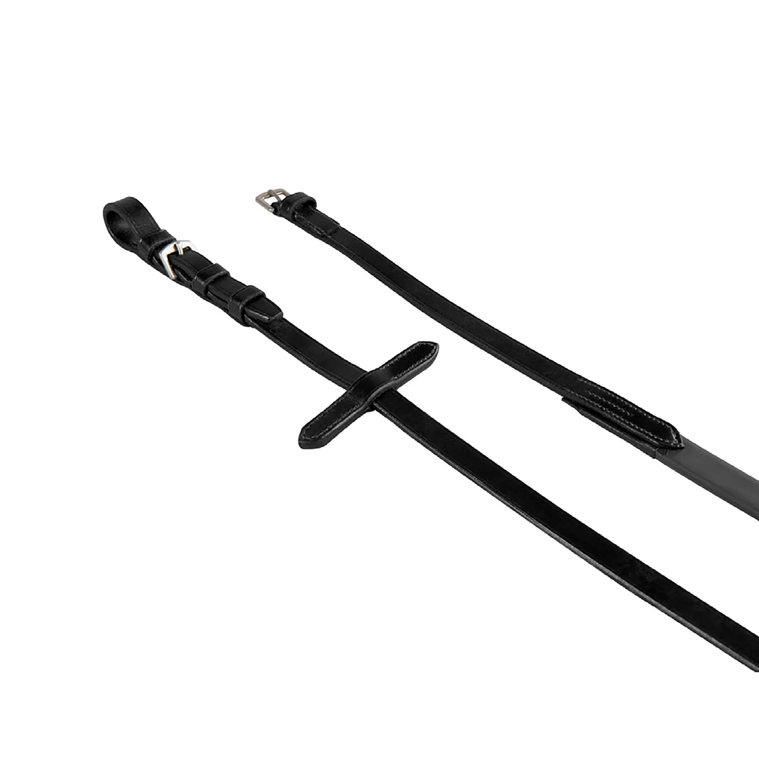 Equestro Reins In Leather And Smooth Rubber - Image 2