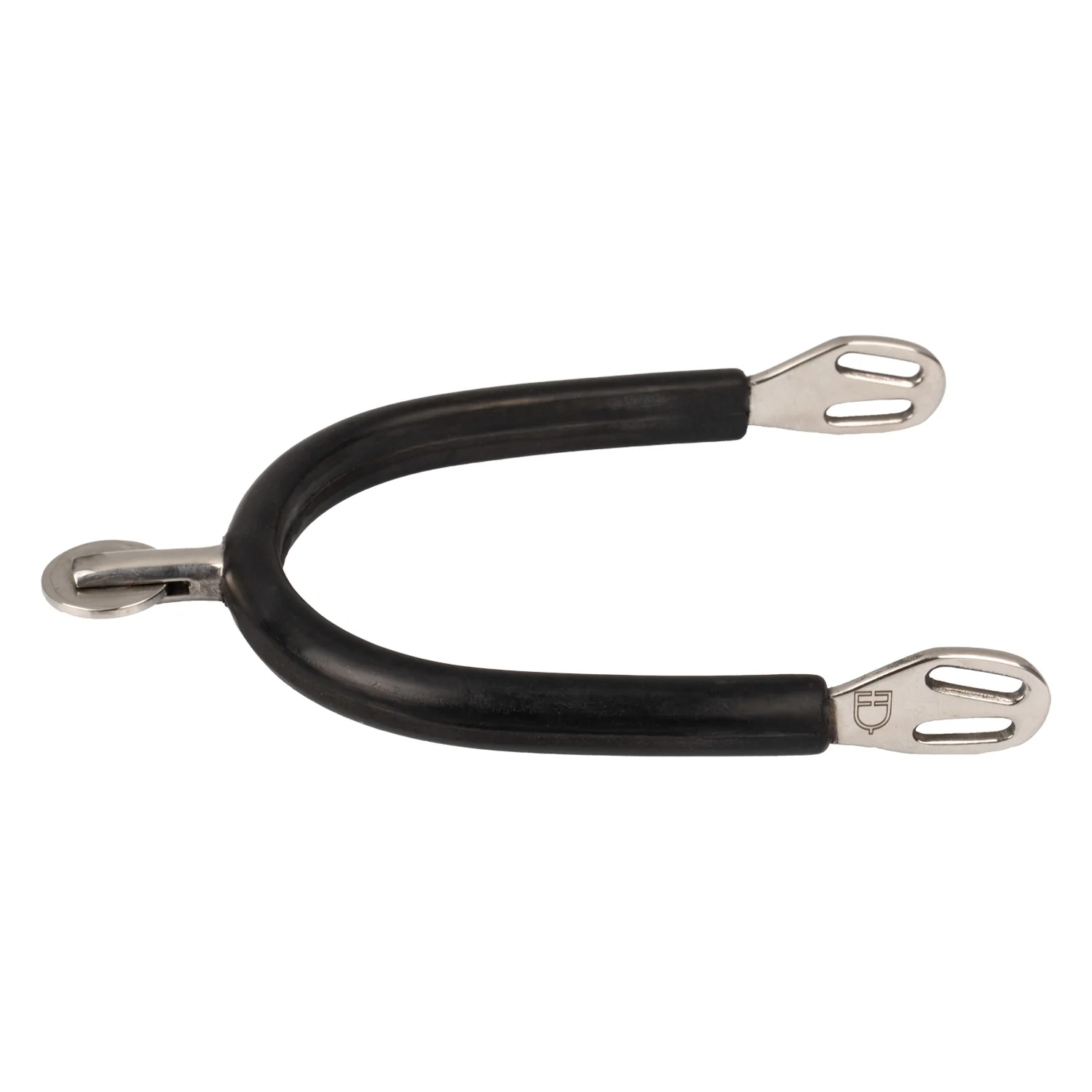 Equestro Rubber Covered Plane Round Rowel Spurs