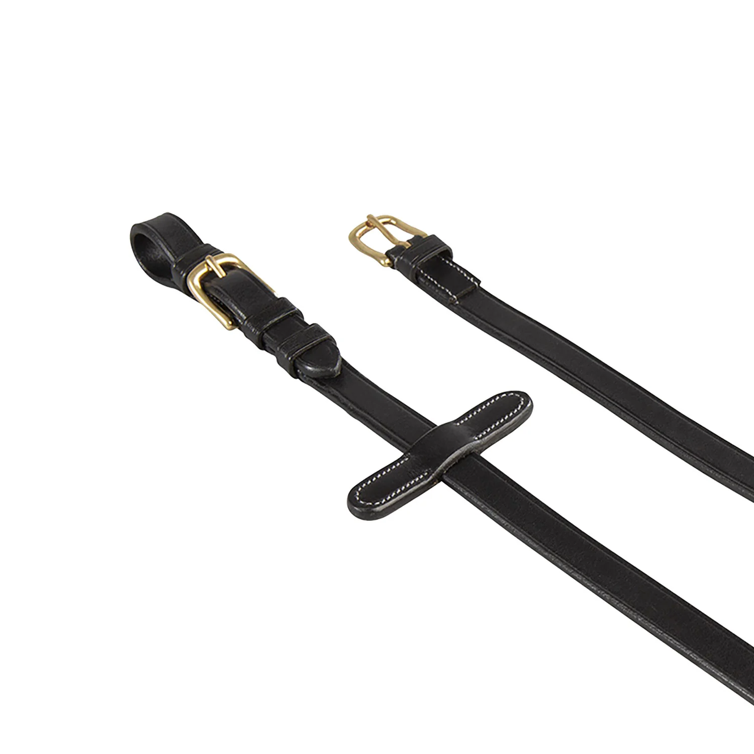 Equestro Rubber-Reinforced Leather Reins For English Bridle - Image 2