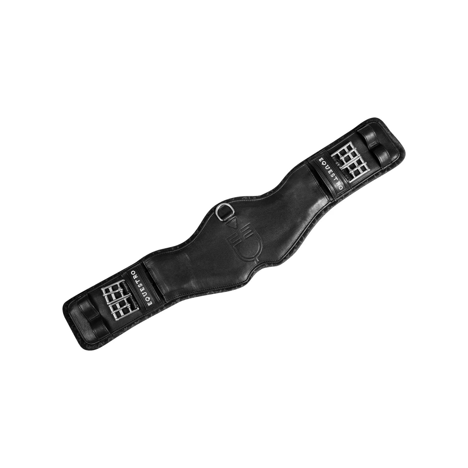 Equestro Shaped Dressage Girth In Leather With Engraved Logo