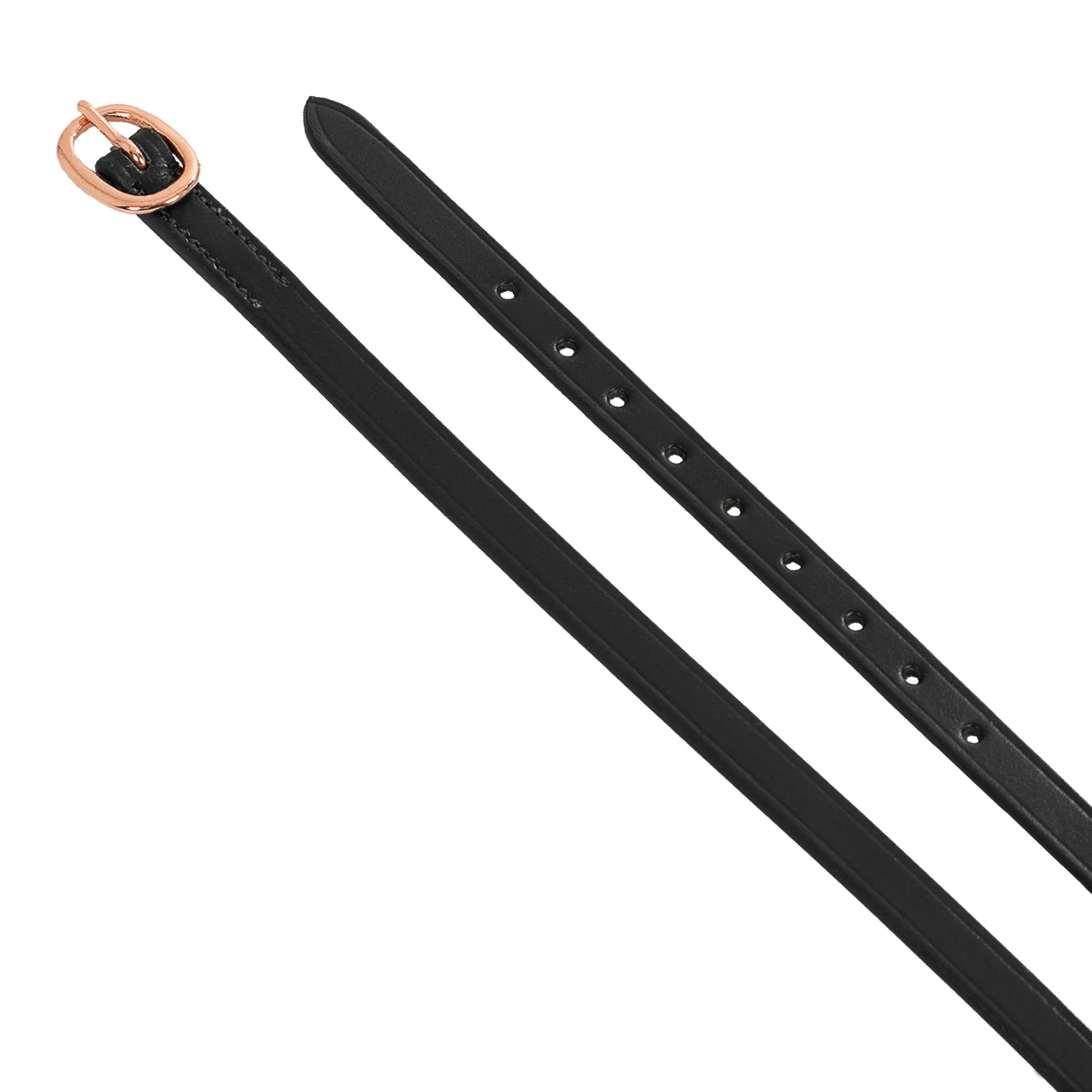 Equestro Spur Straps In Leather And Rose Gold Buckle