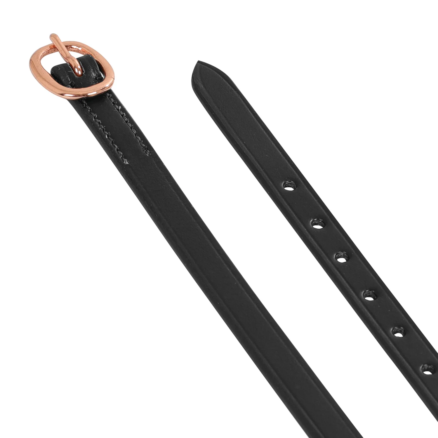Equestro Spur Straps In Leather And Rose Gold Buckle - Image 2