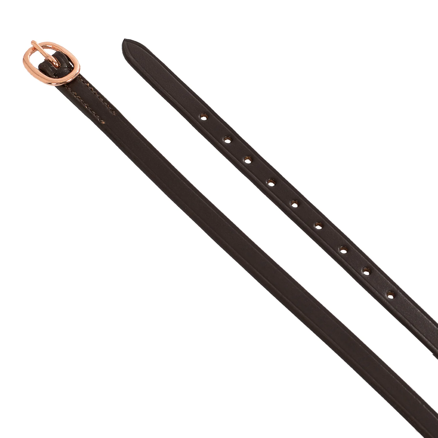 Equestro Spur Straps In Leather And Rose Gold Buckle - Image 5