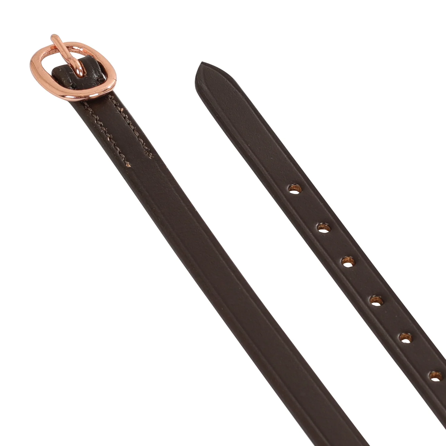 Equestro Spur Straps In Leather And Rose Gold Buckle - Image 6