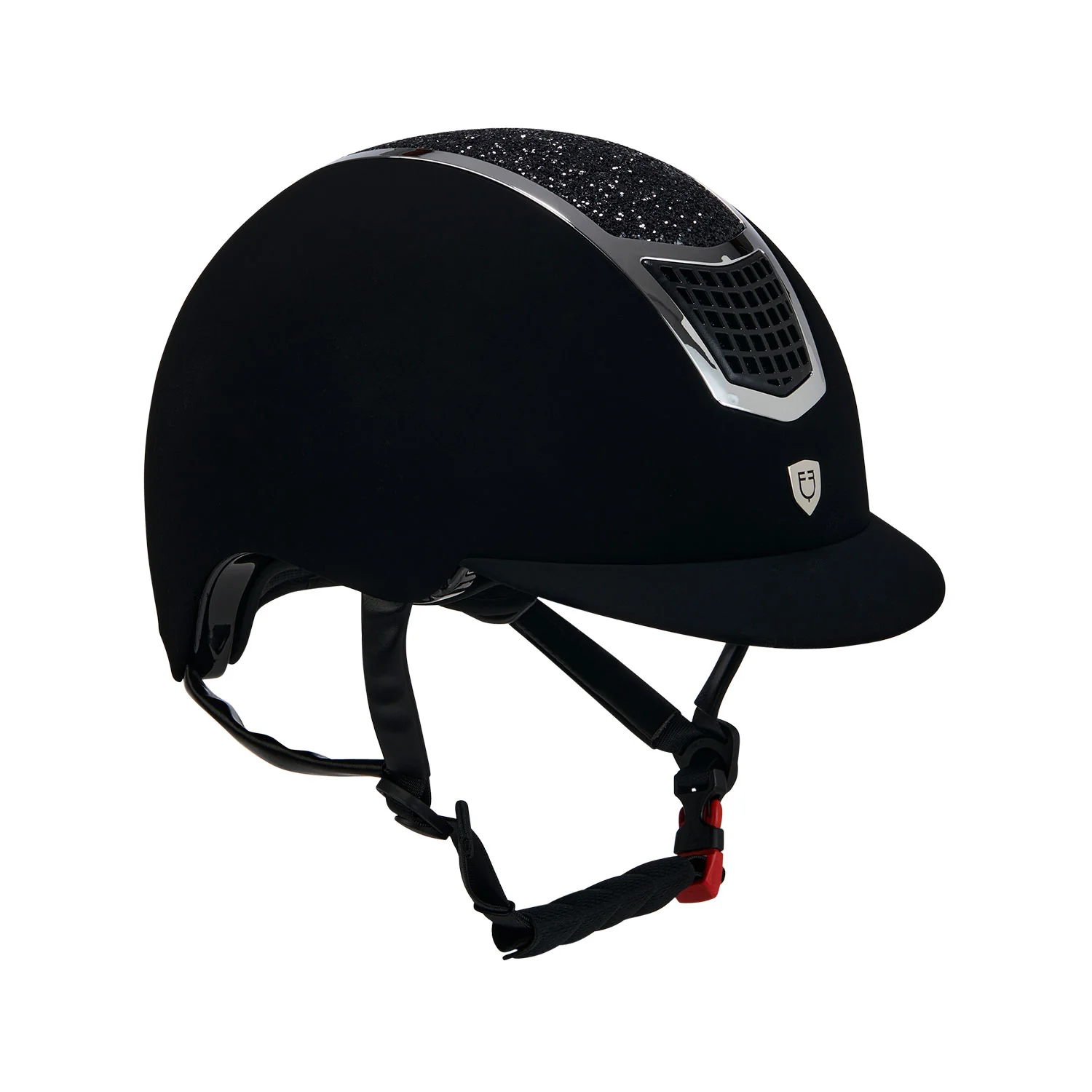 Equestro Ultra-Light Velvet Helmet With Rhinestones