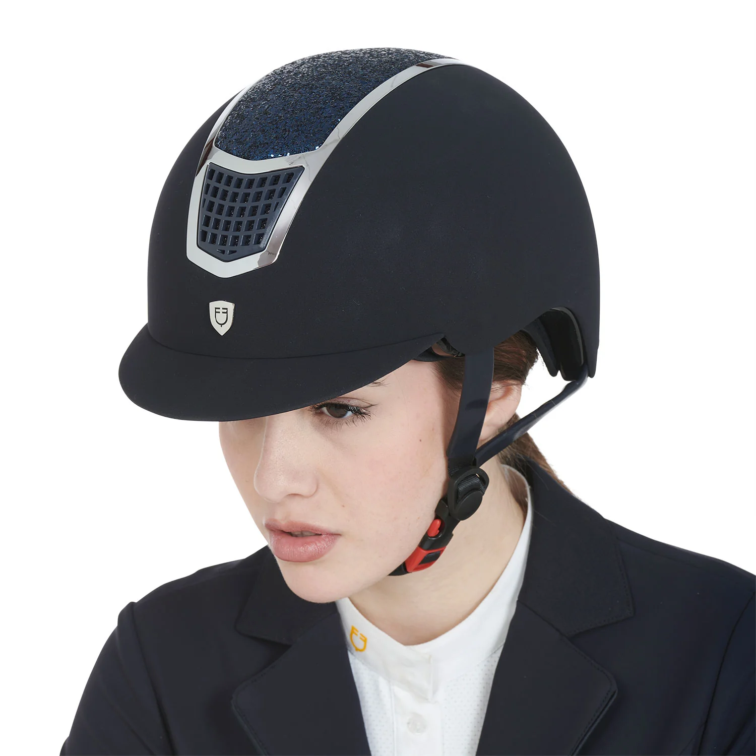 Equestro Ultra-Light Velvet Helmet With Rhinestones - Image 11