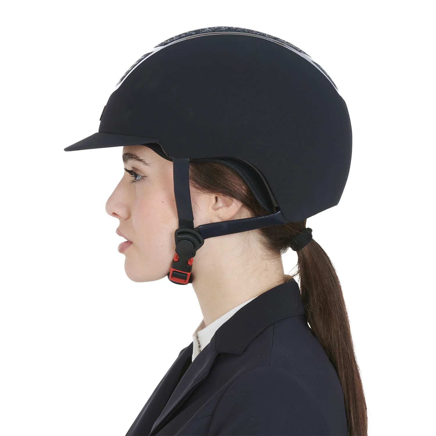 Equestro Ultra-Light Velvet Helmet With Rhinestones - Image 12