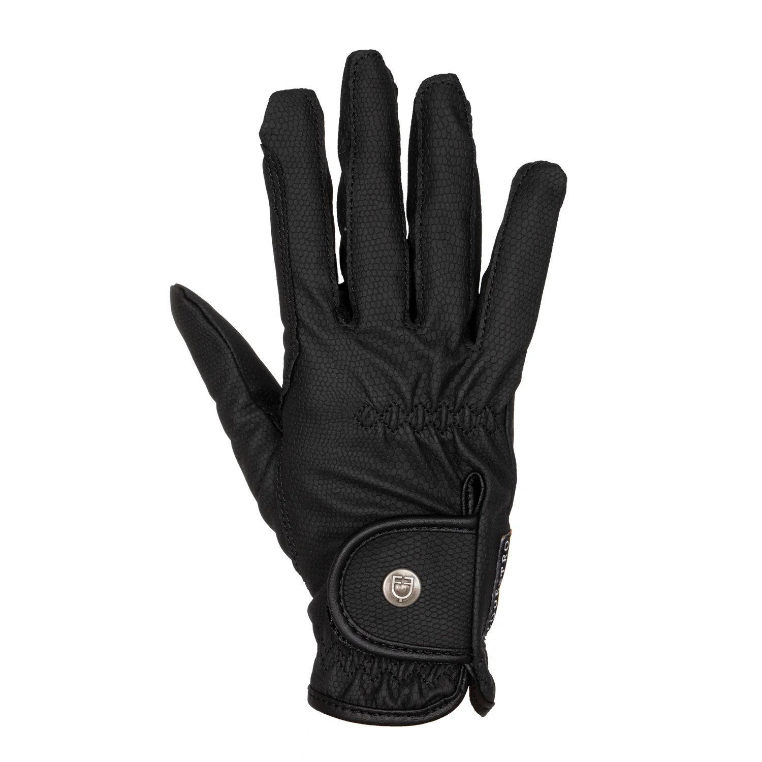 Equestro Unisex Gloves In Soft Synthetic Leather With Velcro Fastening