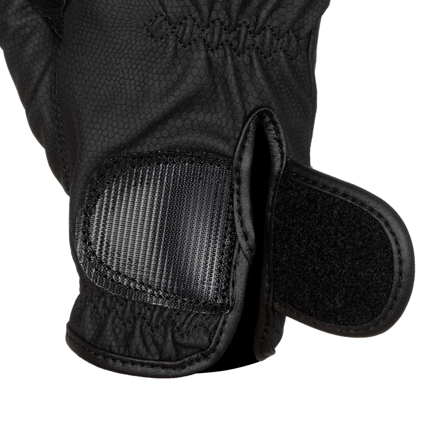 Equestro Unisex Gloves In Soft Synthetic Leather With Velcro Fastening - Image 4