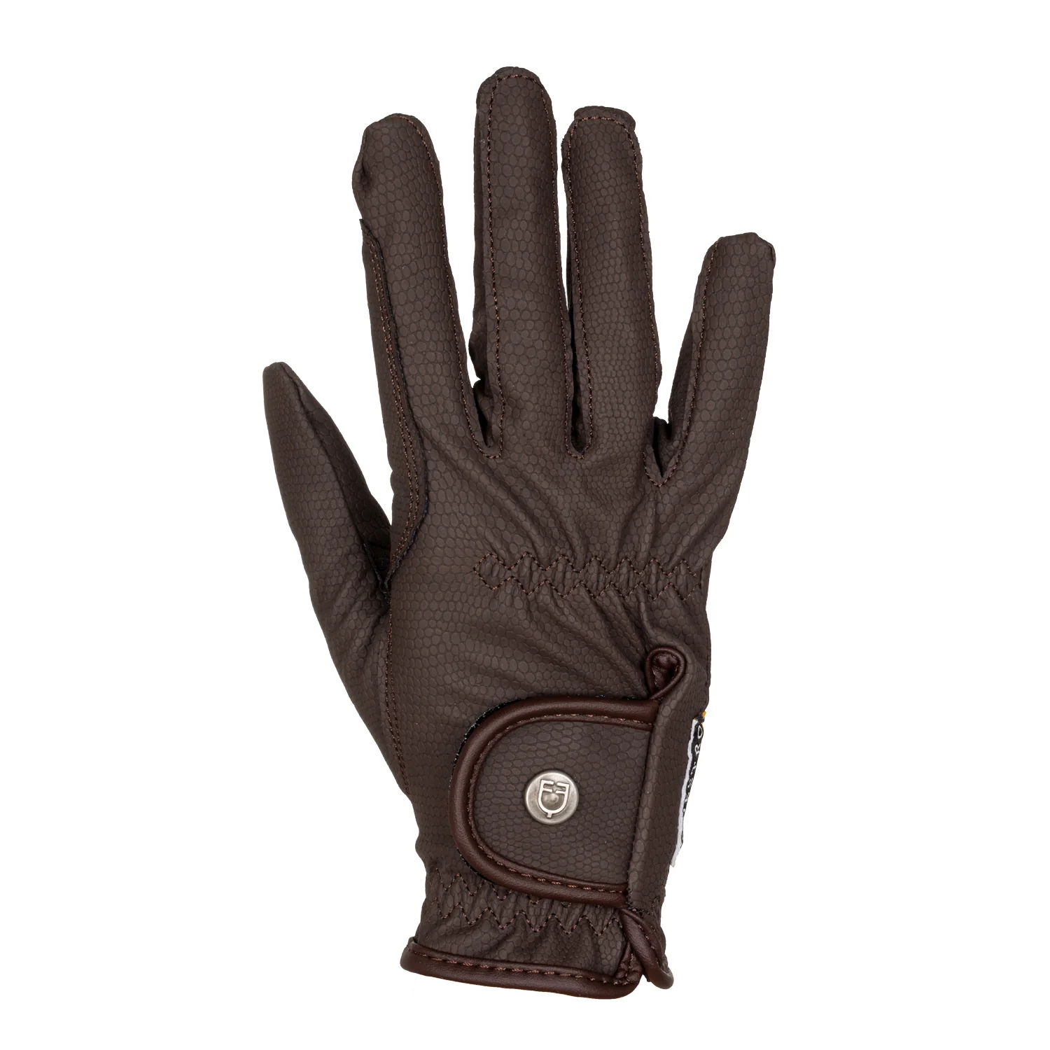 Equestro Unisex Gloves In Soft Synthetic Leather With Velcro Fastening - Image 6