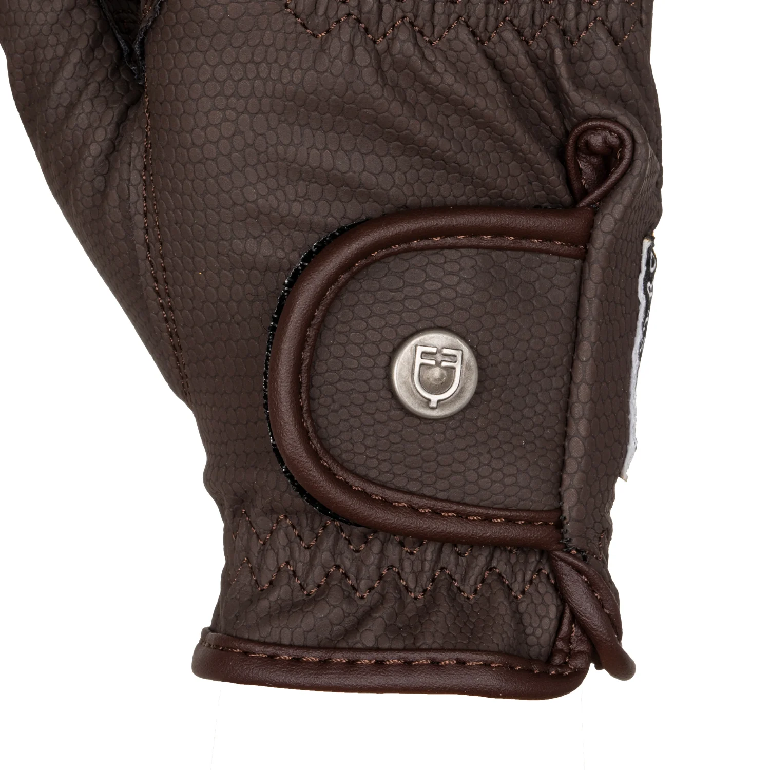 Equestro Unisex Gloves In Soft Synthetic Leather With Velcro Fastening - Image 8