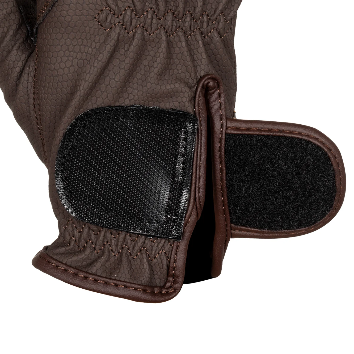 Equestro Unisex Gloves In Soft Synthetic Leather With Velcro Fastening - Image 9