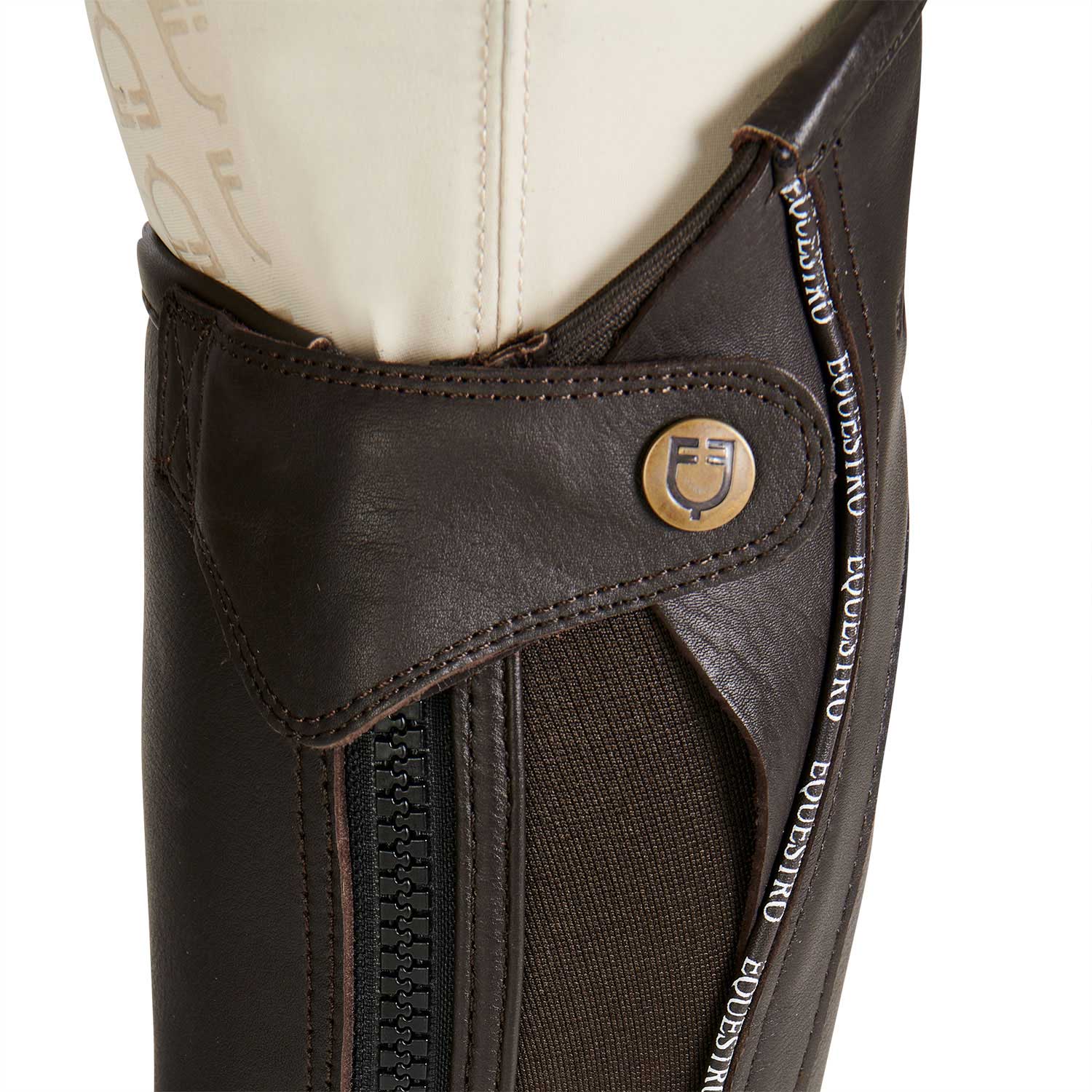 Equestro Unisex Leather Gaiters With Contrasting Profile - Image 15