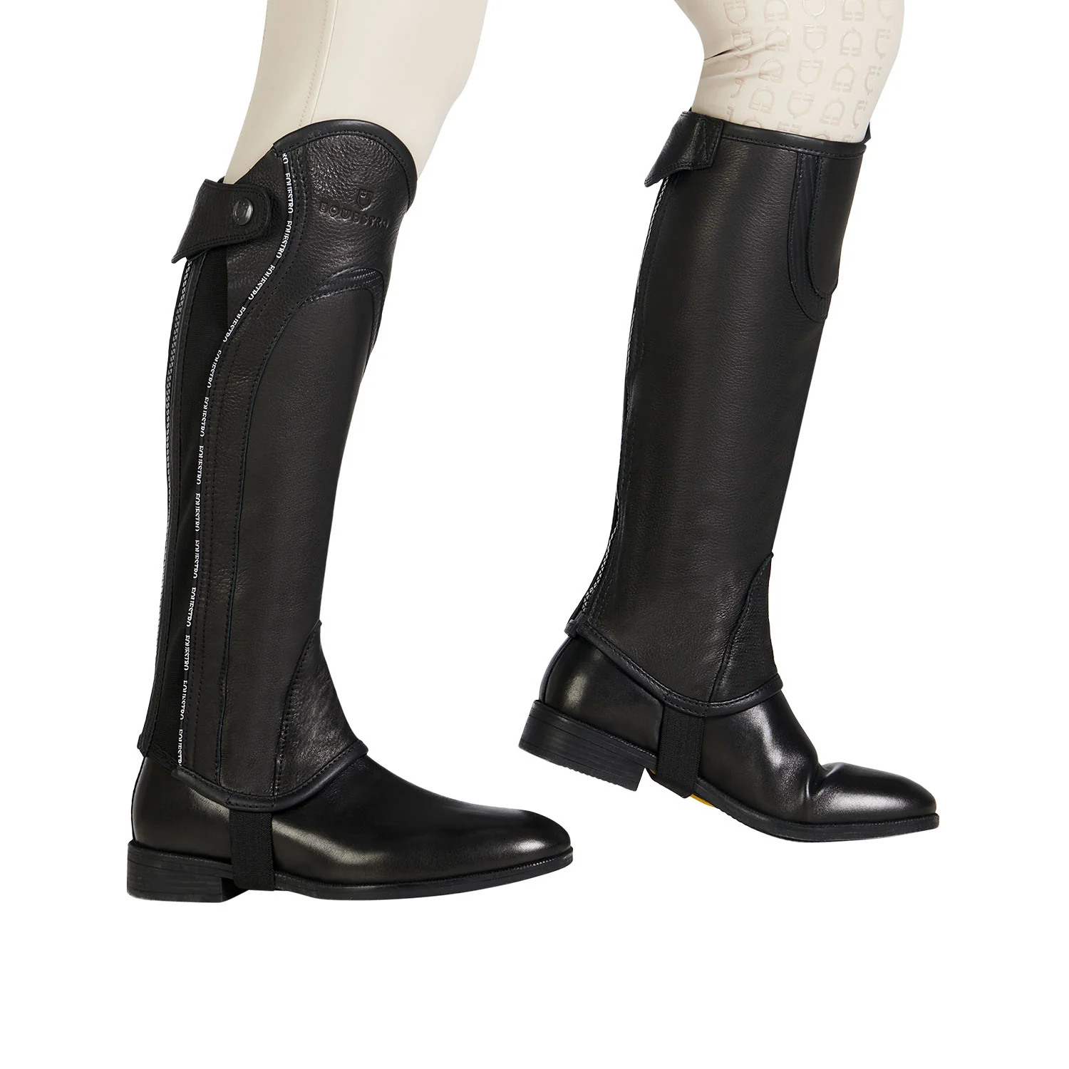 Equestro Unisex Leather Gaiters With Contrasting Profile - Image 9