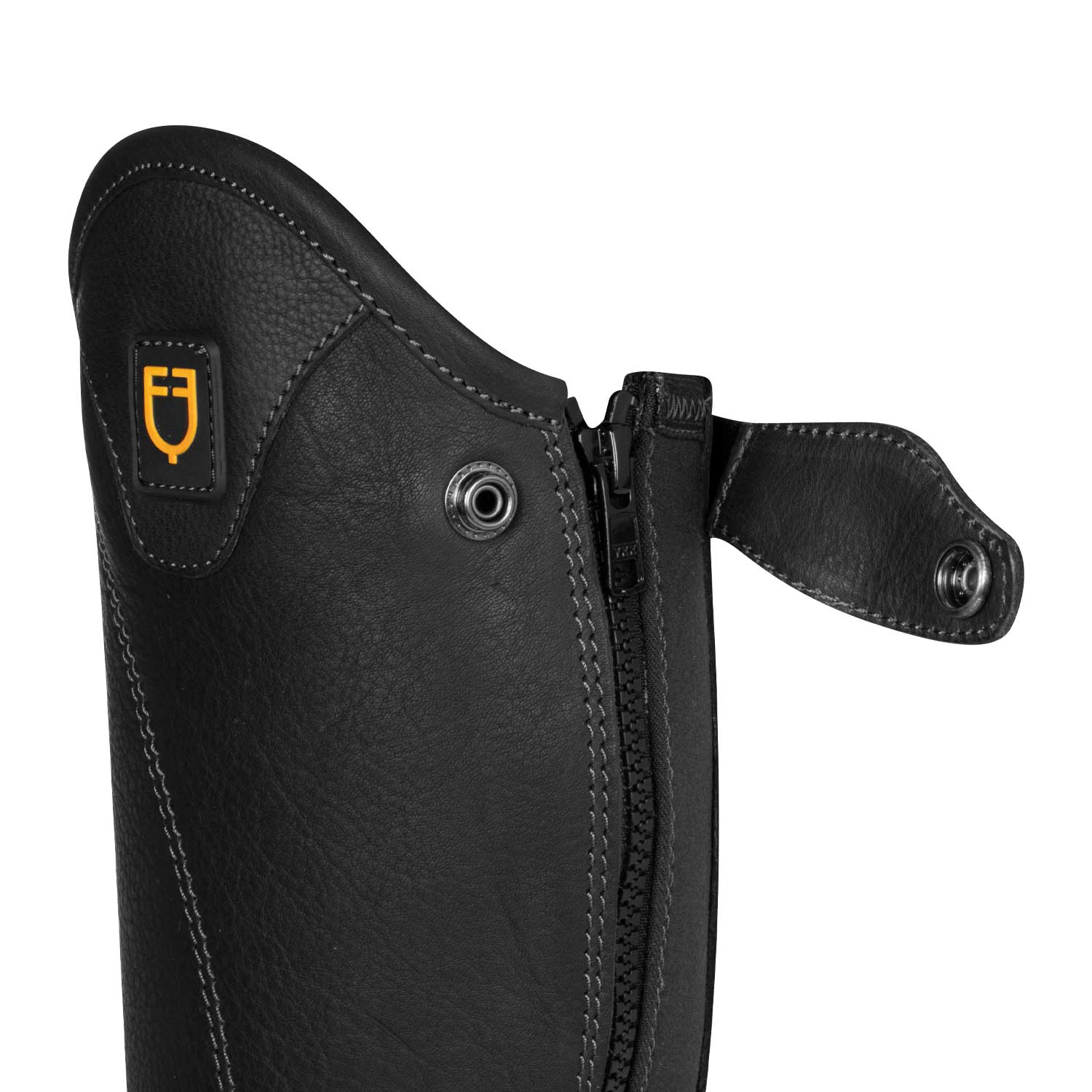 Equestro Unisex Short Leather Gaiters With Side Zip - Image 5