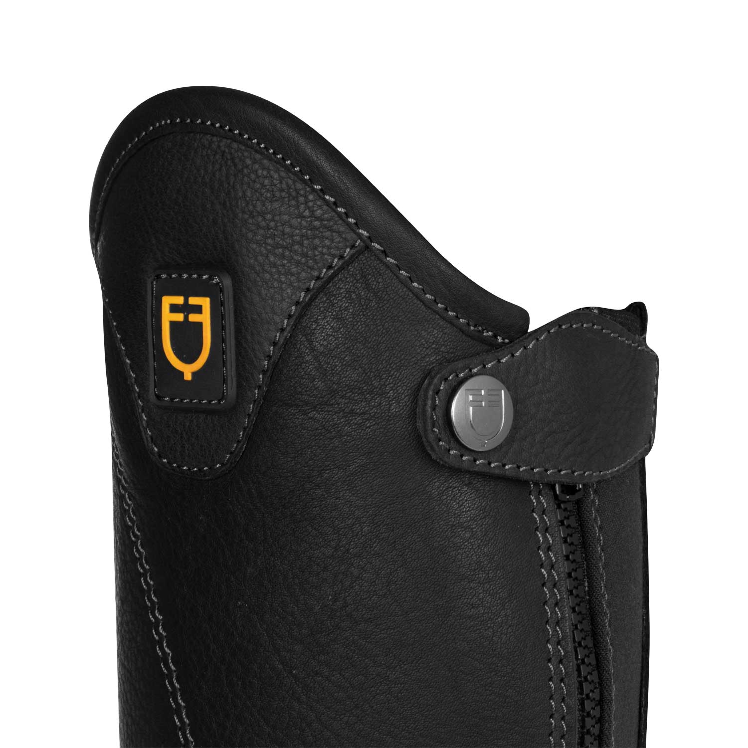 Equestro Unisex Short Leather Gaiters With Side Zip - Image 6