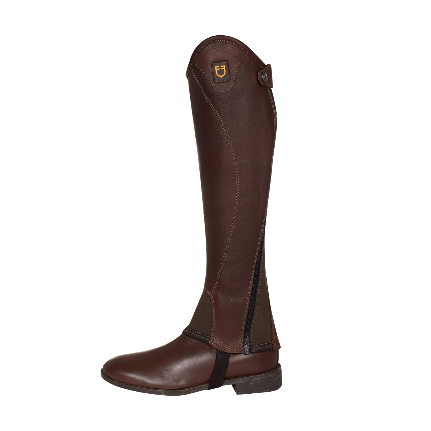 Equestro Unisex Short Leather Gaiters With Side Zip - Image 8