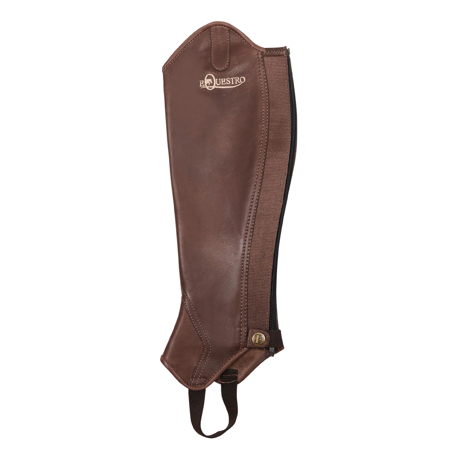 Equestro Unisex Soft Leather Gaiters With Rear Zip - Image 4