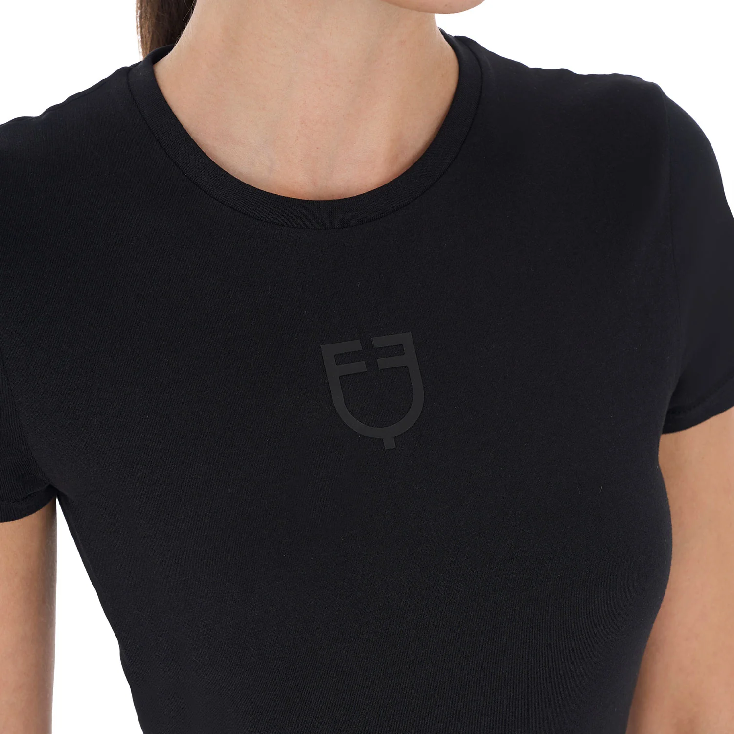 Equestro Women's Basic T-Shirt With Tone-On-Tone Logo - Image 3