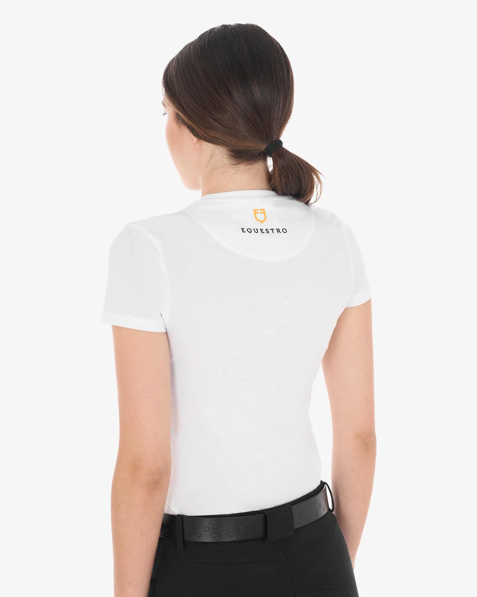 Equestro Women's Basic T-Shirt With Tone-On-Tone Logo - Image 6