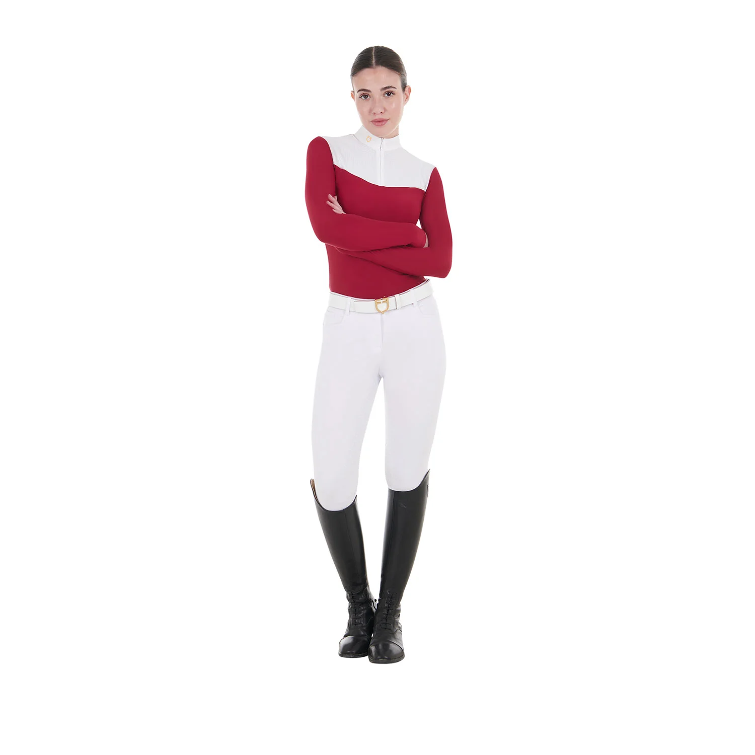 Equestro Women's Competition Polo Shirt In Technical And Mesh Fabric - Image 17