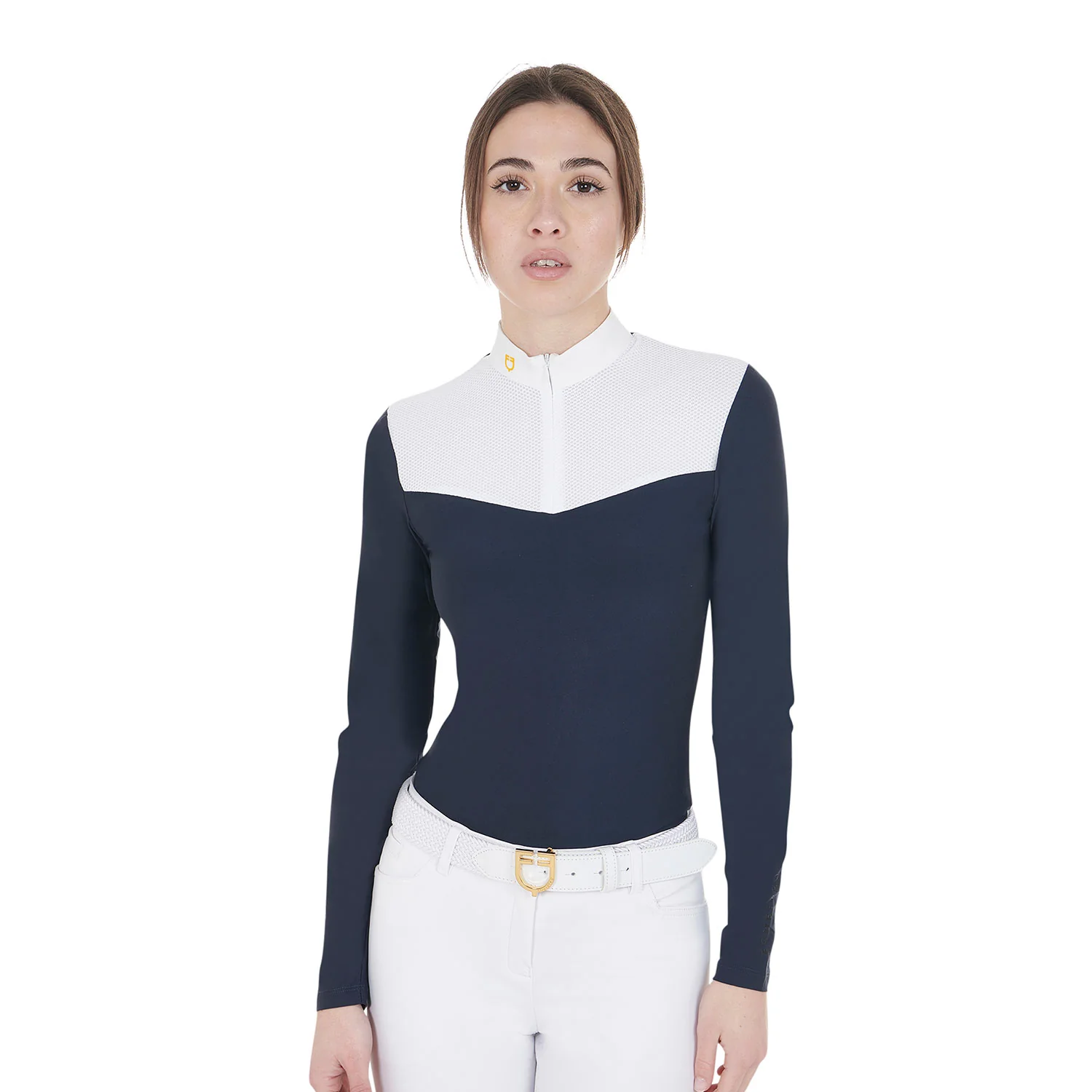 Equestro Women's Competition Polo Shirt In Technical And Mesh Fabric - Image 18