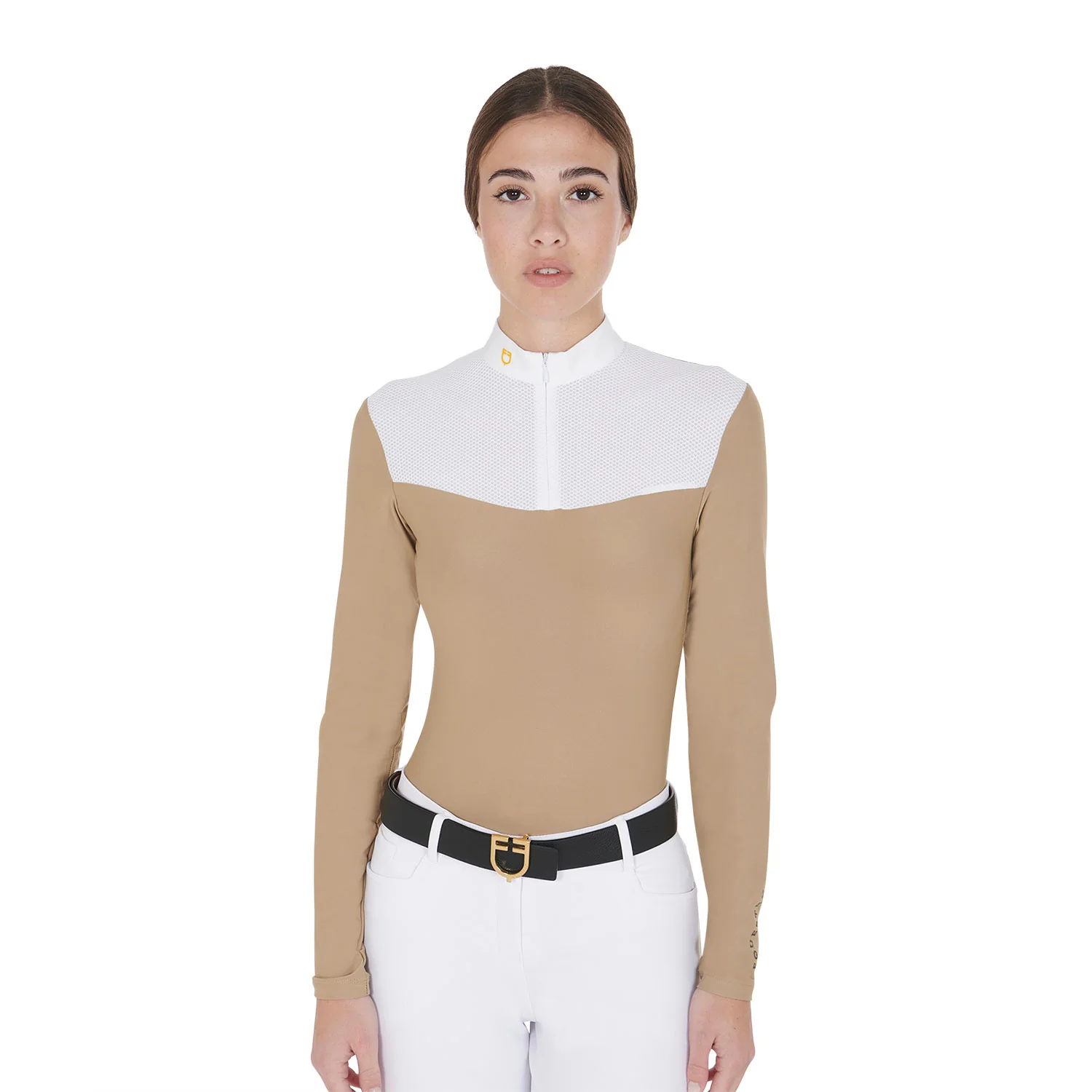 Equestro Women's Competition Polo Shirt In Technical And Mesh Fabric - Image 24