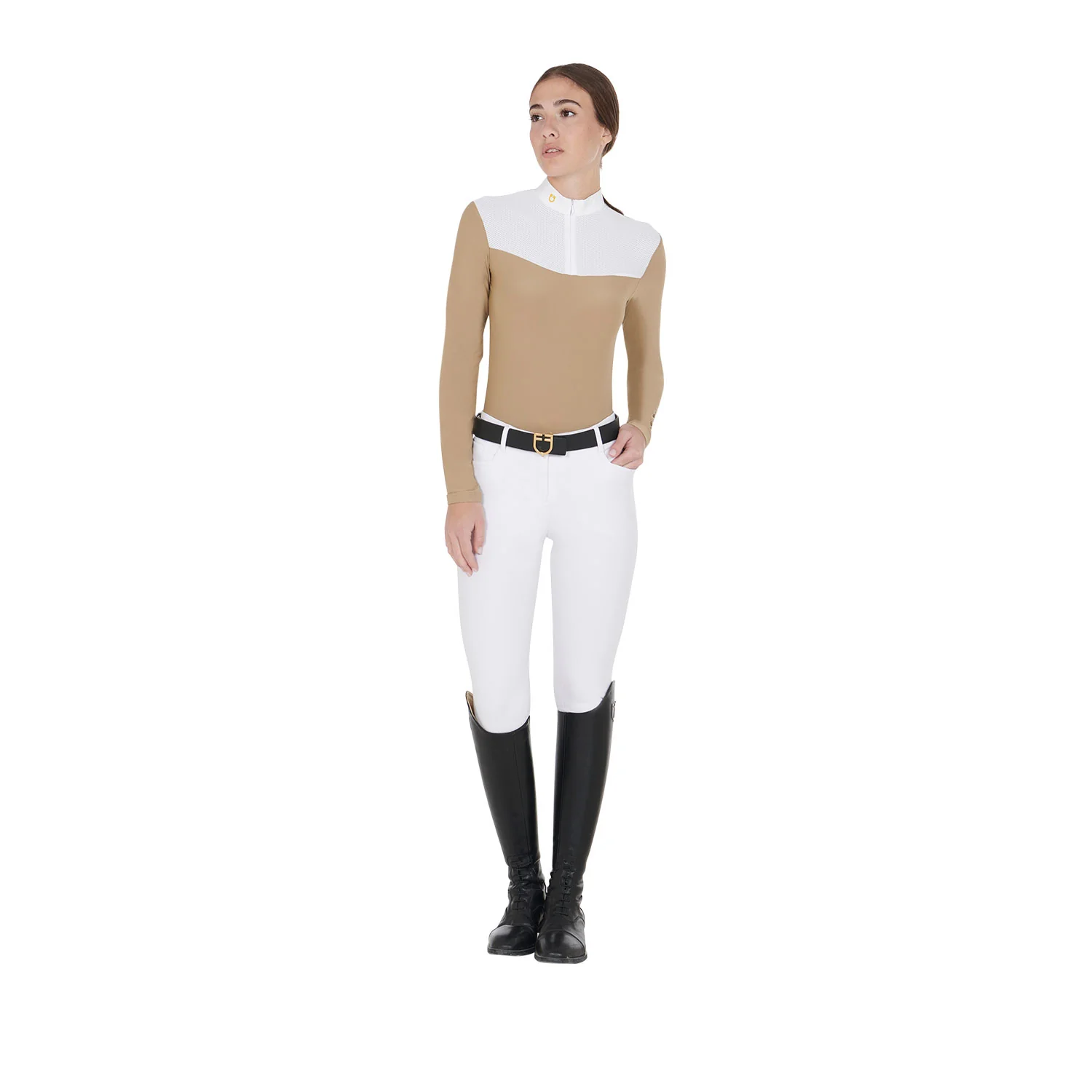 Equestro Women's Competition Polo Shirt In Technical And Mesh Fabric - Image 27