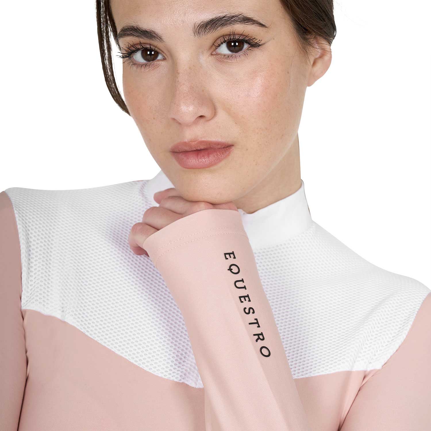 Equestro Women's Competition Polo Shirt In Technical And Mesh Fabric - Image 3
