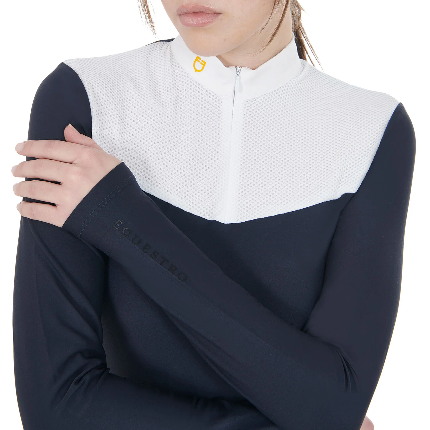 Equestro Women's Competition Polo Shirt In Technical And Mesh Fabric - Image 31