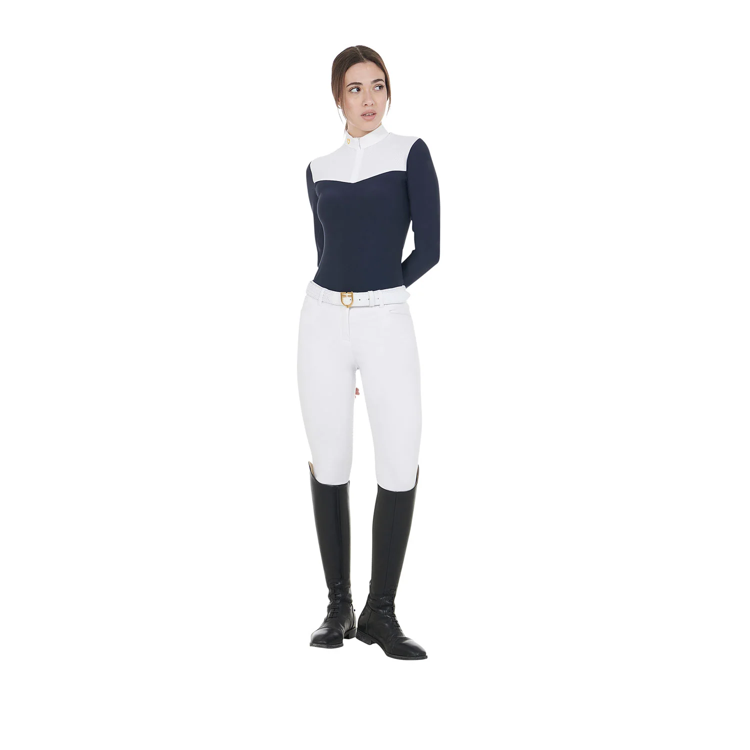 Equestro Women's Competition Polo Shirt In Technical And Mesh Fabric - Image 33