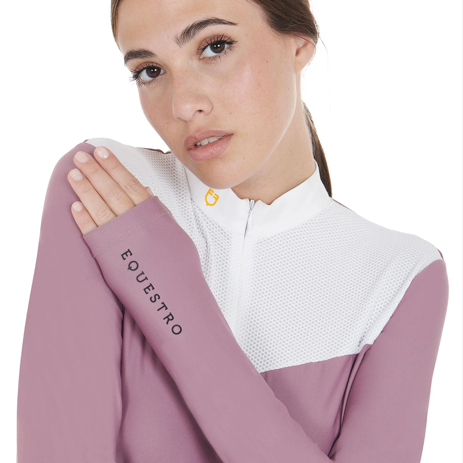 Equestro Women's Competition Polo Shirt In Technical And Mesh Fabric - Image 37