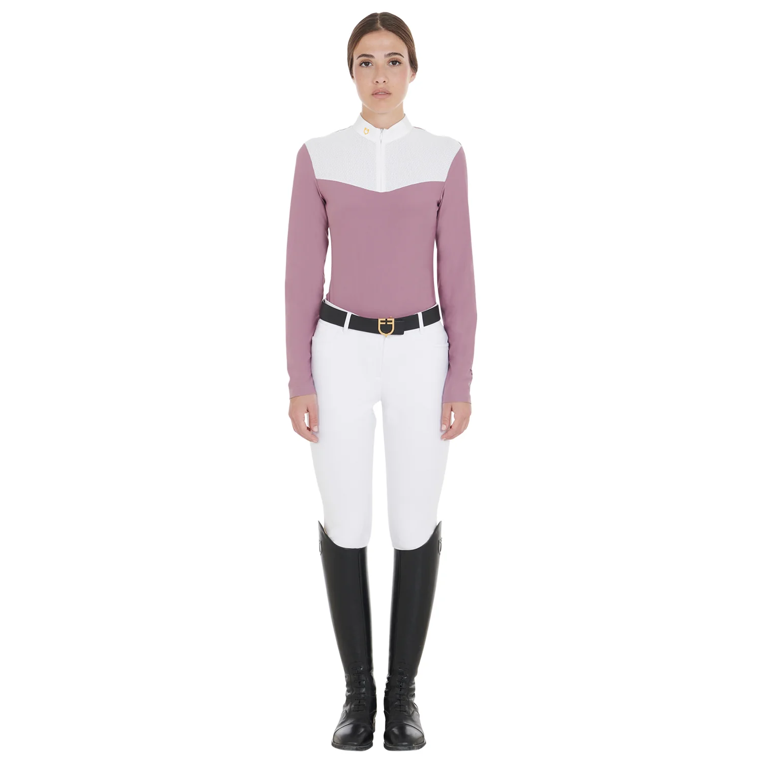 Equestro Women's Competition Polo Shirt In Technical And Mesh Fabric - Image 39
