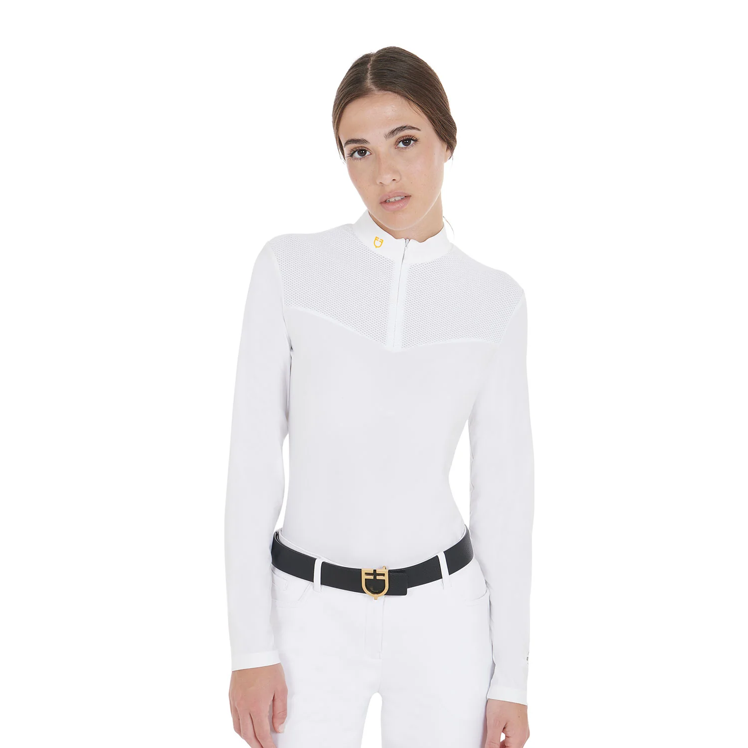Equestro Women's Competition Polo Shirt In Technical And Mesh Fabric - Image 40