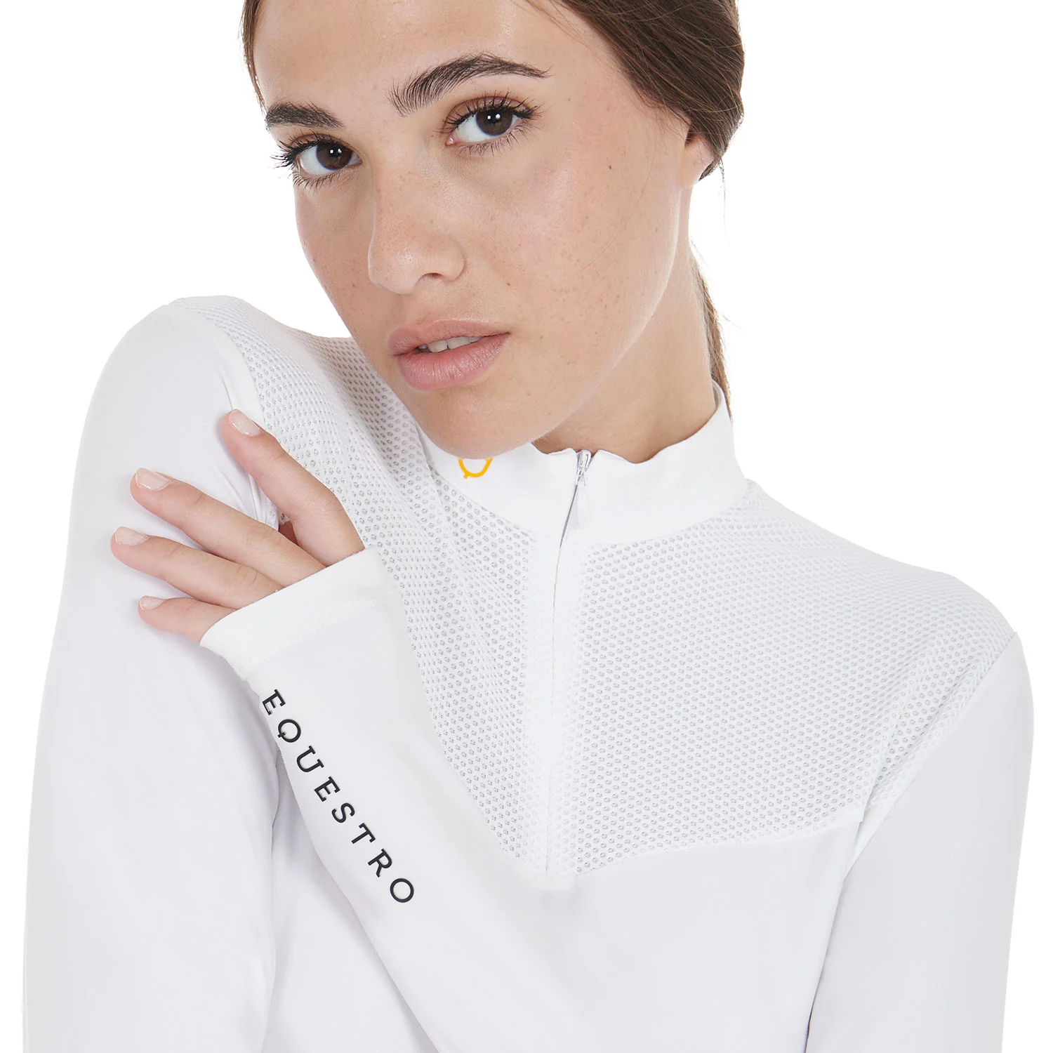 Equestro Women's Competition Polo Shirt In Technical And Mesh Fabric - Image 42