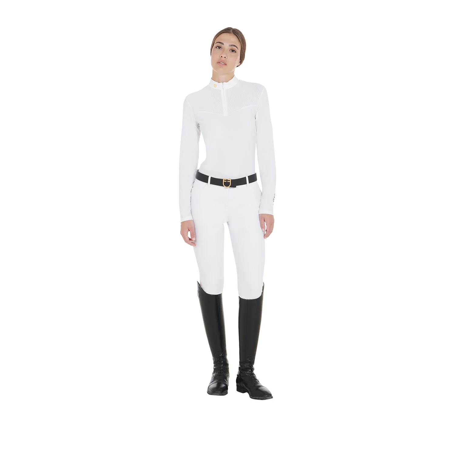 Equestro Women's Competition Polo Shirt In Technical And Mesh Fabric - Image 43
