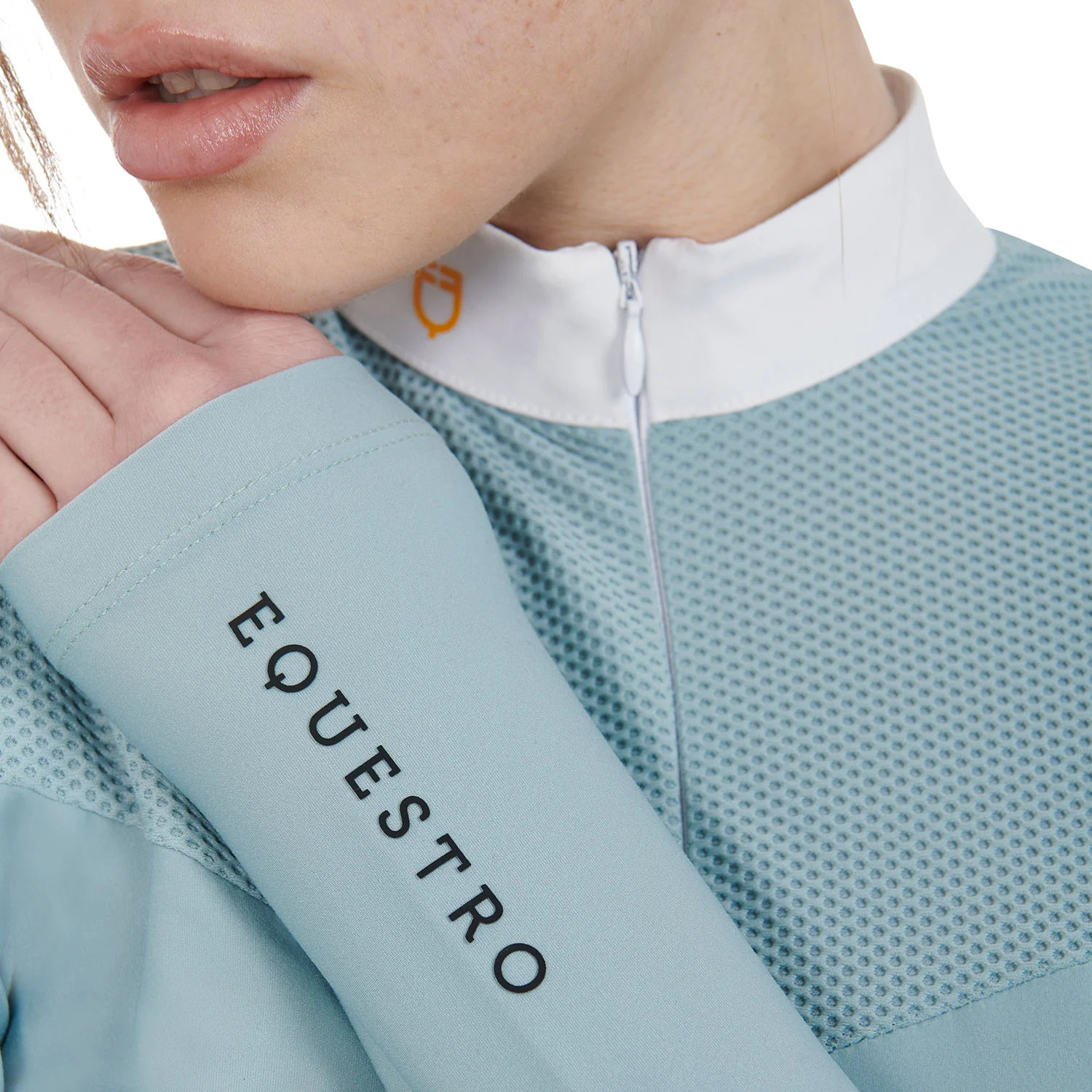 Equestro Women's Competition Polo Shirt In Technical And Mesh Fabric - Image 9