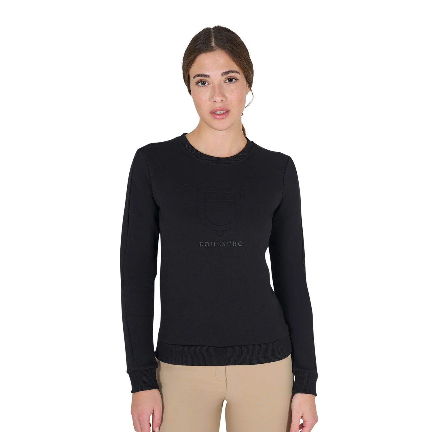 Equestro Women's Crewneck Sweatshirt With Printed Logo