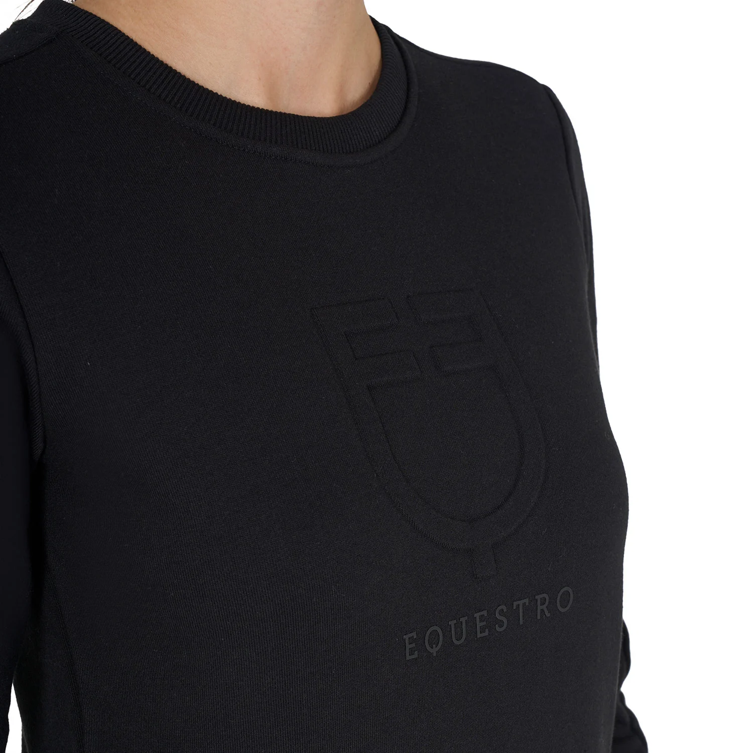 Equestro Women's Crewneck Sweatshirt With Printed Logo - Image 3