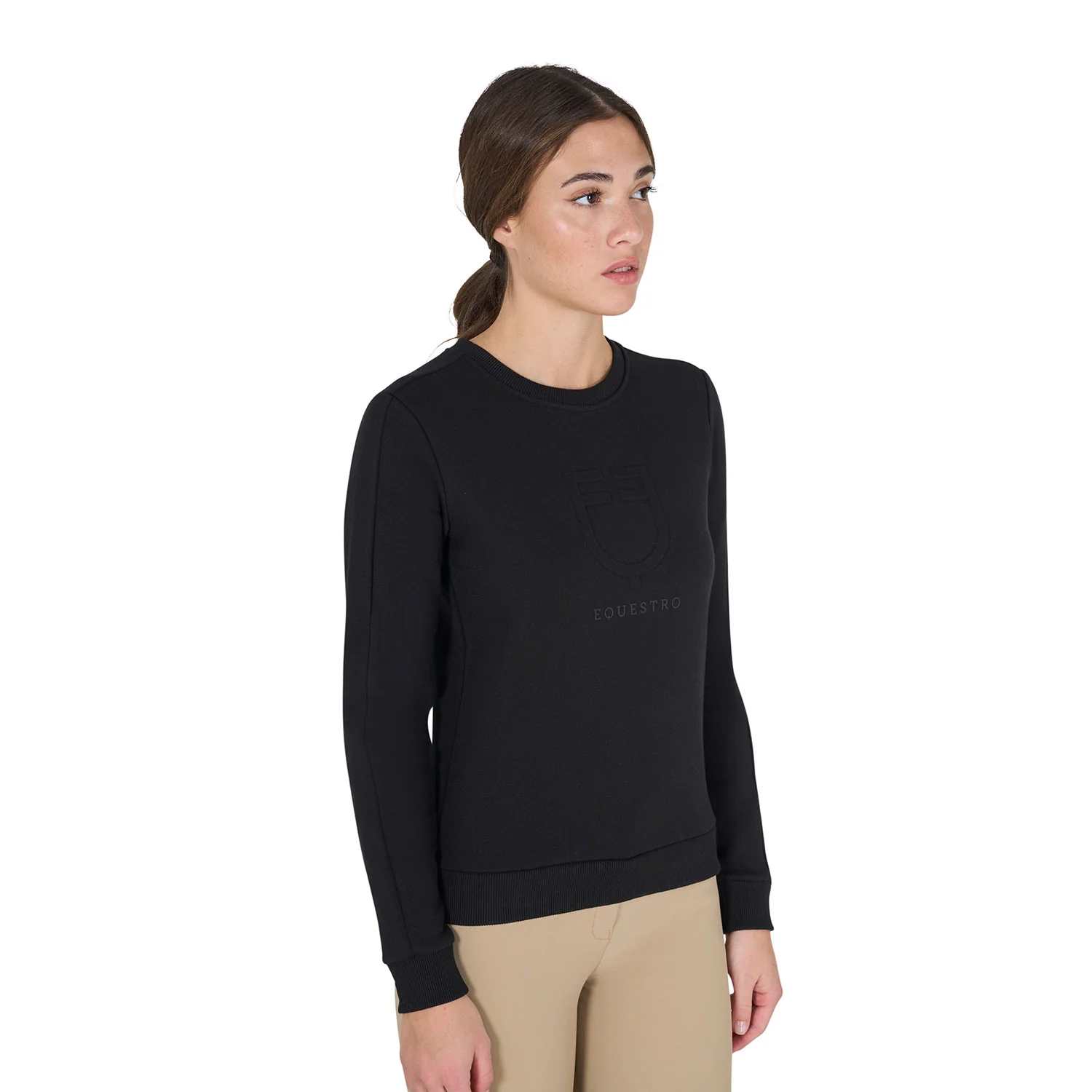 Equestro Women's Crewneck Sweatshirt With Printed Logo - Image 6