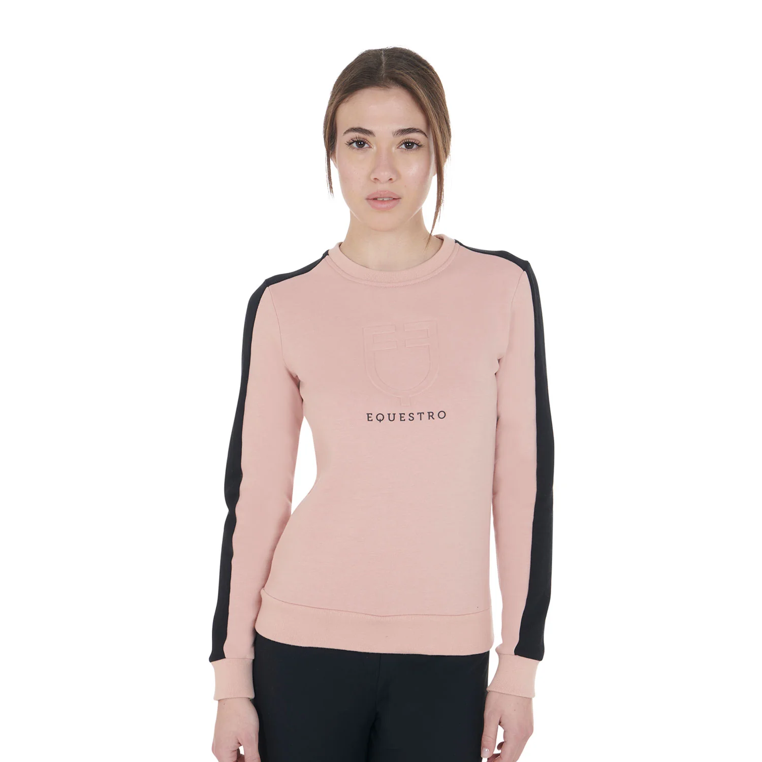 Equestro Women's Crewneck Sweatshirt With Printed Logo - Image 7