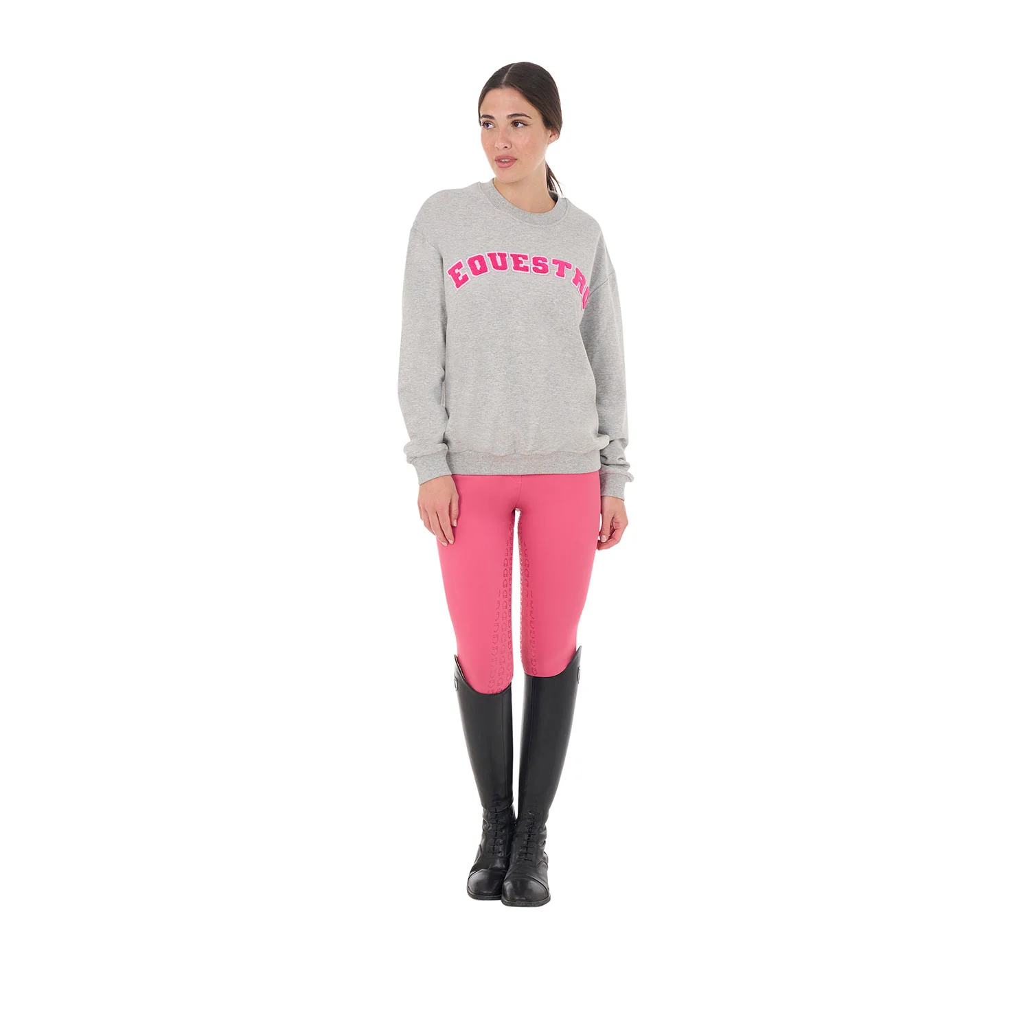 Equestro Women's Crewneck Sweatshirt With Sponge Lettering - Image 5