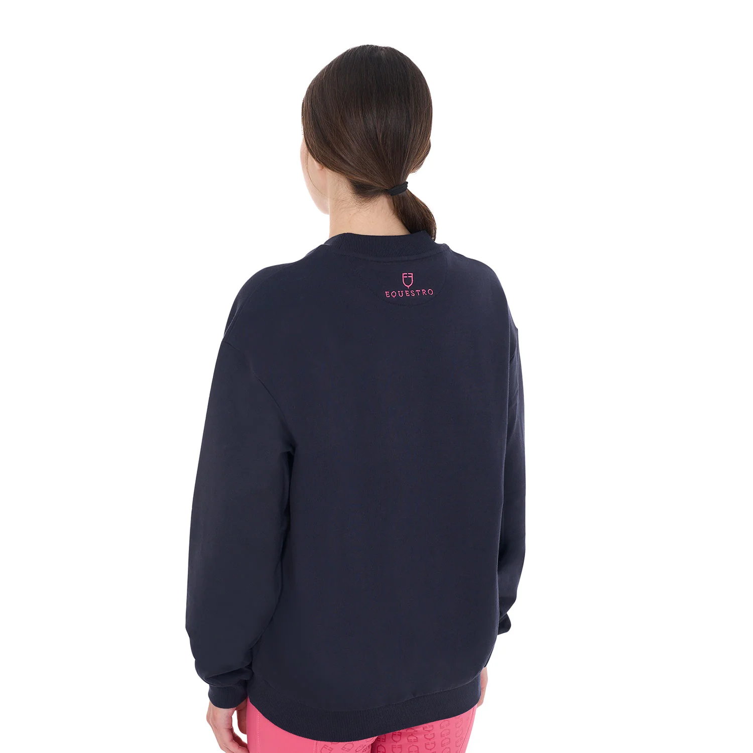Equestro Women's Crewneck Sweatshirt With Sponge Lettering - Image 7