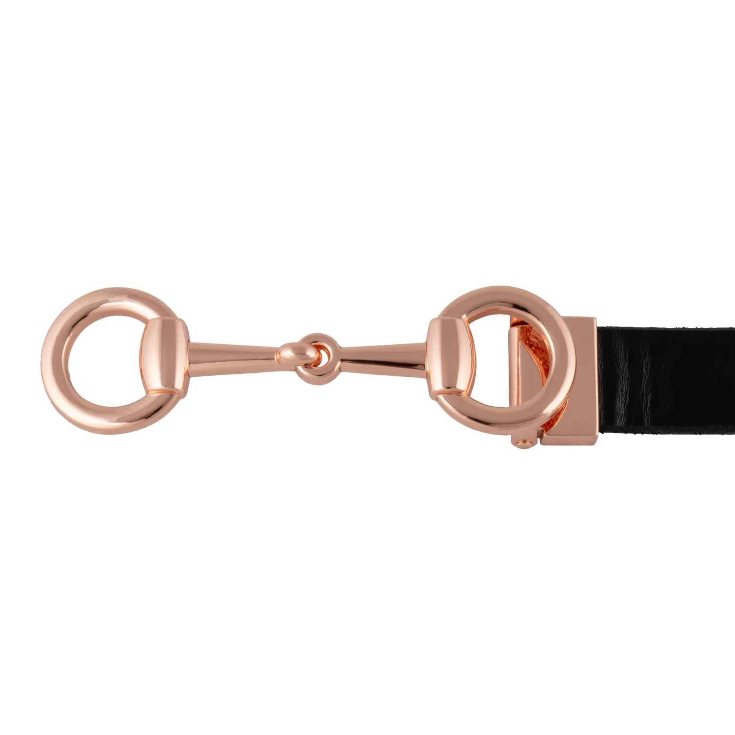 Equestro Women's Glossy Belt With Snaffle Bit Buckle - Image 2