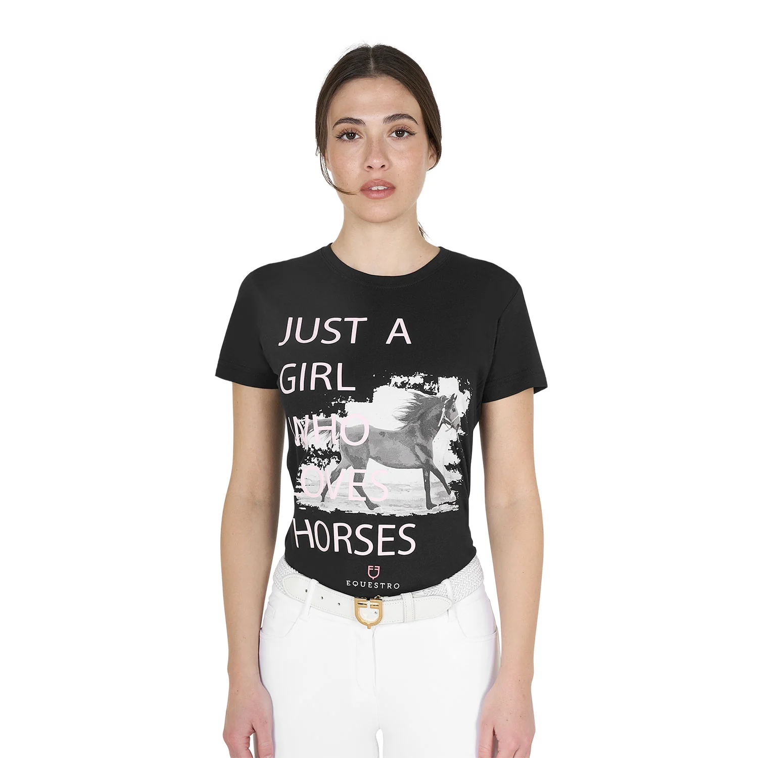 Equestro Women's Horse Lover Cotton T-Shirt