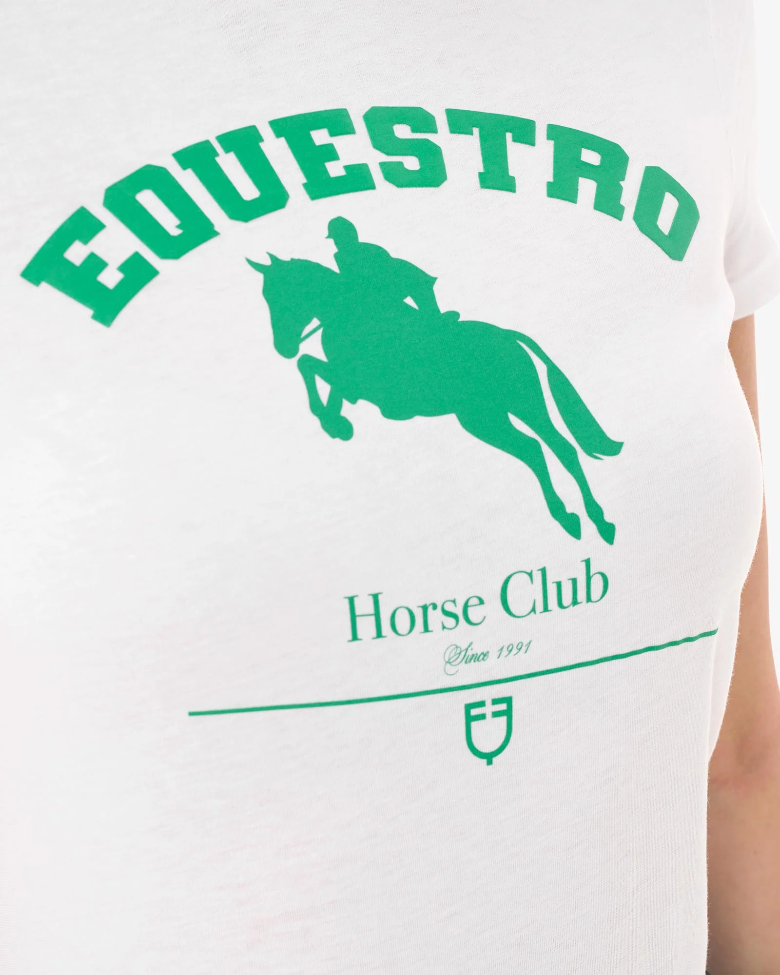 Equestro Women's Cotton Jumping Horse Club T-Shirt - Image 3