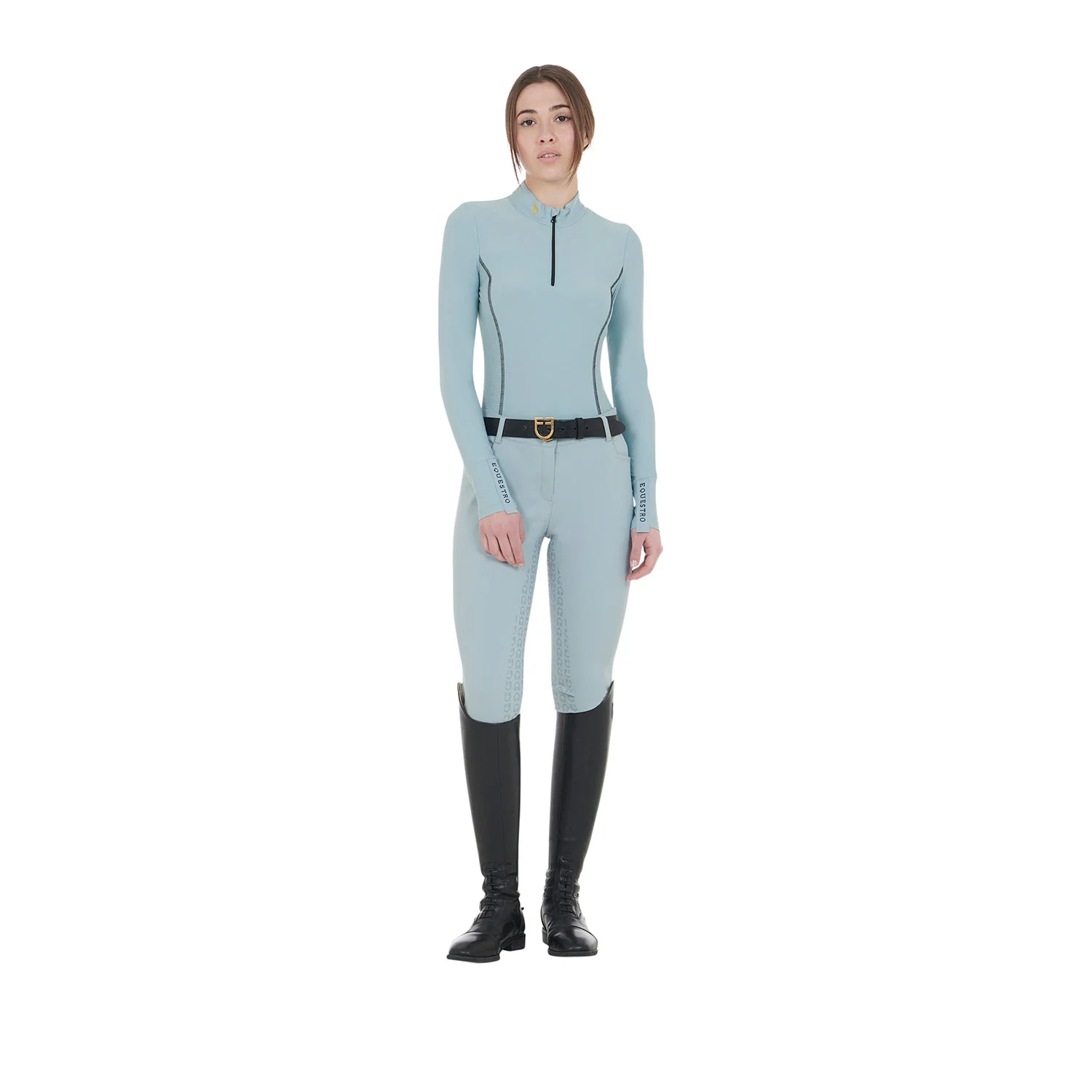 Equestro Women's Long-Sleeved Training Technical Polo Shirt - Image 12