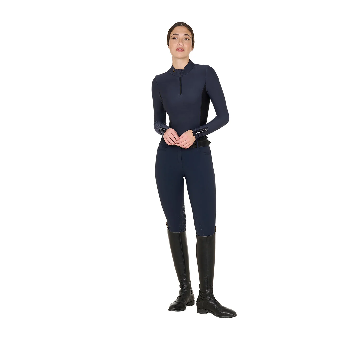 Equestro Women's Long-Sleeved Training Technical Polo Shirt - Image 36